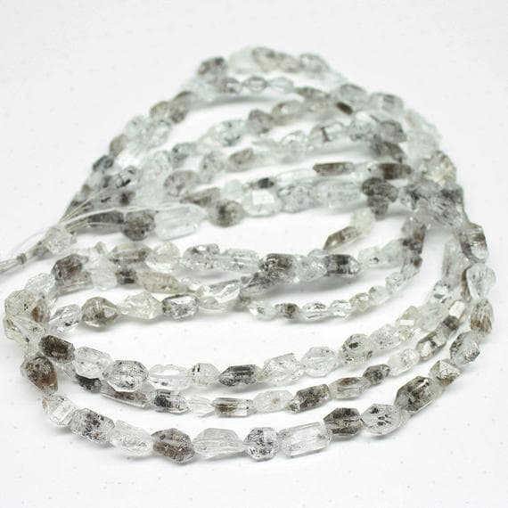 1 strand herkimer diamond quartz tumbled freeform faceted 16'' long strand gemstone beads, jewelry supplies for jewelry making,  for meditation jewellery for Reiki Healing  size 7mm to 10mm