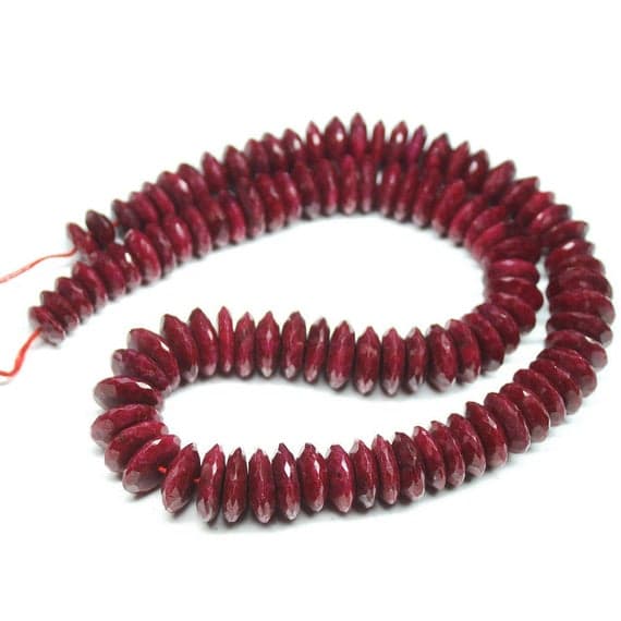 1 strand ruby rondelle faceted 16'' long strand gemstone beads, jewelry supplies for jewelry making, bulk beads, for meditation jewellery for Reiki Healing  gemstone size 9mm to 12mm