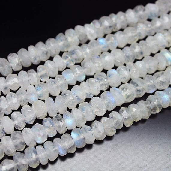 1 strand rainbow moonstone rondelle faceted 14'' long strand gemstone beads, jewelry supplies for jewelry making, bulk beads, for meditation jewellery for Reiki Healing  gemstone size 7mm