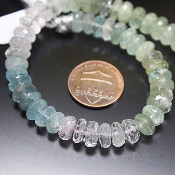 1 strand morganite rondelle faceted 8'' long strand gemstone beads, jewelry supplies for jewelry making, bulk beads, for meditation jewellery for Reiki Healing  gemstone size 8mm