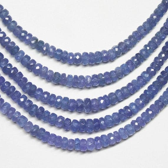 1 strand tanzanite rondelle faceted 18'' long strand gemstone beads, jewelry supplies for jewelry making, bulk beads, for meditation jewellery for Reiki Healing  gemstone size 3mm to 5mm