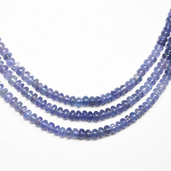 1 strand tanzanite rondelle smooth 18'' long strand gemstone beads, jewelry supplies for jewelry making, bulk beads, for meditation jewellery for Reiki Healing  gemstone size 4mm