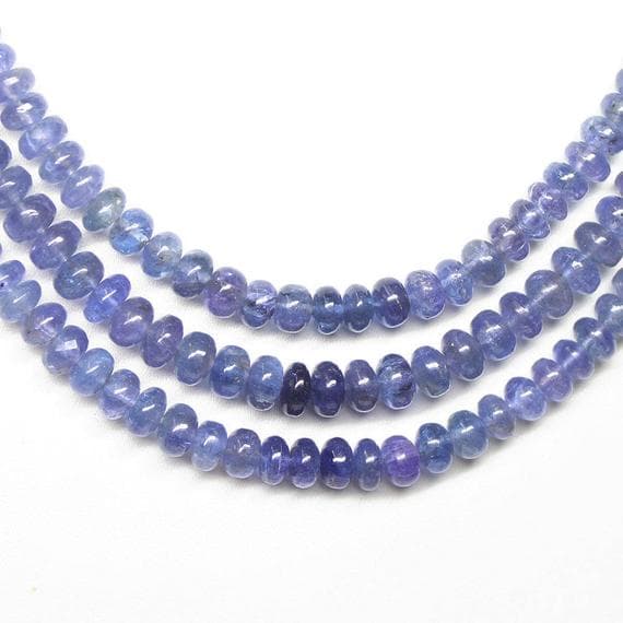 1 strand tanzanite rondelle smooth 18'' long strand gemstone beads, jewelry supplies for jewelry making, bulk beads, for meditation jewellery for Reiki Healing  gemstone size 5mm to 6mm