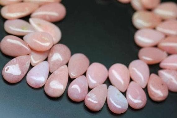 pink opal pear drop smooth 10'' long strand gemstone beads, jewelry supplies for jewelry making, bulk beads, for meditation jewellery for Reiki Healing  gemstone 14mm to 20mm