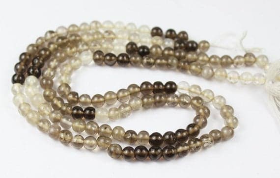 smocky quartz round ball smooth 14'' long strand gemstone beads, jewelry supplies for jewelry making, bulk beads, for meditation jewellery for Reiki Healing  gemstone 5mm to 8mm