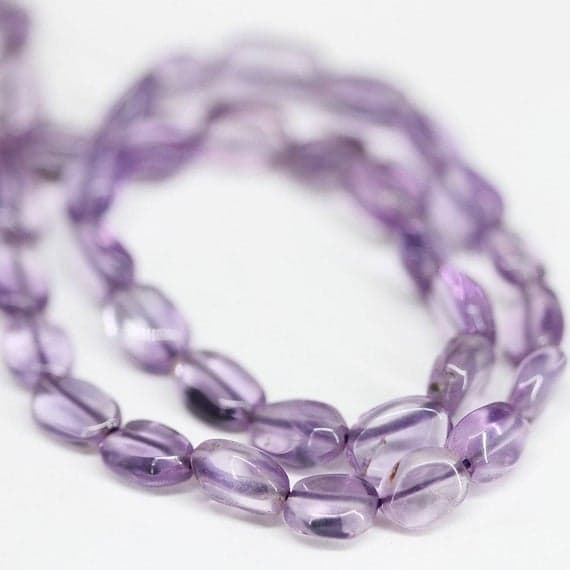 pink amethyst oval smooth 11'' long strand gemstone beads, jewelry supplies for jewelry making, bulk beads, for meditation jewellery for Reiki Healing  gemstone 7mm to 8mm