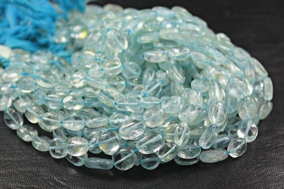 blue aquamarine oval smooth 13'' long strand gemstone beads, jewelry supplies for jewelry making, bulk beads, for meditation jewellery for Reiki Healing  gemstone 7mm to 8mm