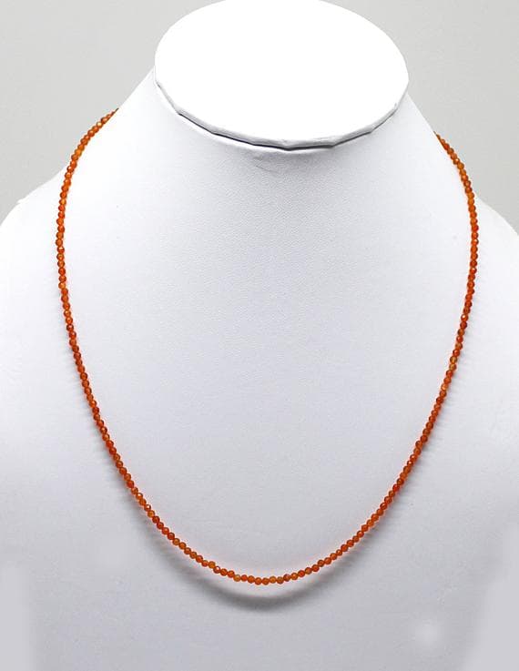 carnelian necklace round ball faceted 18'strand gemstone beads, jewelry supplies for jewelry making, bulk beads, for meditation jewellery for Reiki Healing  gemstone 2mm