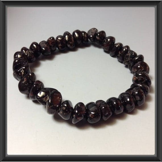 Jewelry Energy 10x12mm Stretchable Red Rhodolite Garnet  Bracelet Fancy, Smooth 7" for mens, womens, gf, bf & Adult.