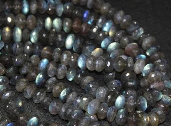 1 strand blue flash labradorite rondelle faceted 10'' long strand gemstone beads, jewelry supplies for jewelry making,  for meditation jewellery for Reiki Healing  gemstone 8mm to 9mm