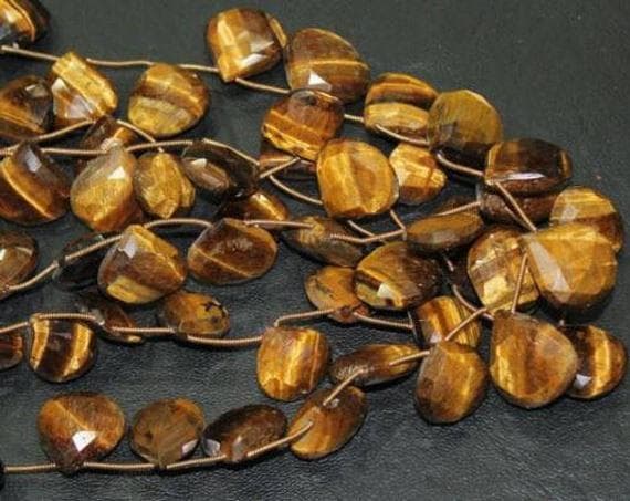 1 strand tiger eye heart drop faceted 8'' long strand gemstone beads, jewelry supplies for jewelry making, bulk beads, for meditation jewellery for Reiki Healing  gemstone 15mm