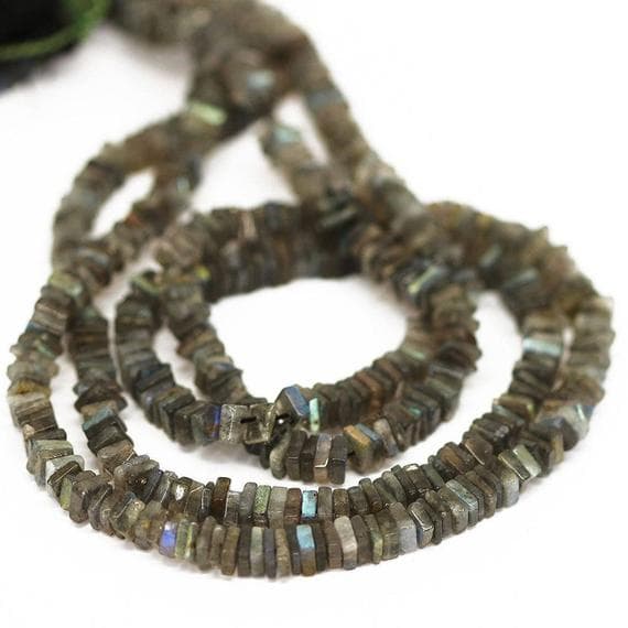 1 strand blue labradorite heishi cube squresmooth 16'' long strand gemstone beads, jewelry supplies for jewelry making, bulk beads, for meditation jewellery for Reiki Healing  gemstone 5mm