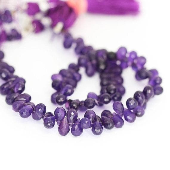 1 strand purple amethyst tear drop faceted 10'' long strand gemstone beads, jewelry supplies for jewelry making, bulk beads, for meditation jewellery for Reiki Healing  gemstone 6mm