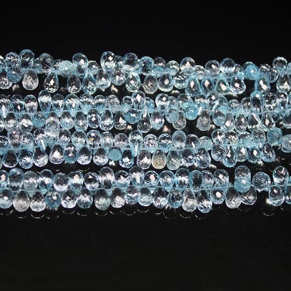 1 strand topaz tear drop faceted 8'' long strand gemstone beads, jewelry supplies for jewelry making, bulk beads, for meditation jewellery for Reiki Healing  gemstone size 6mm to 9mm