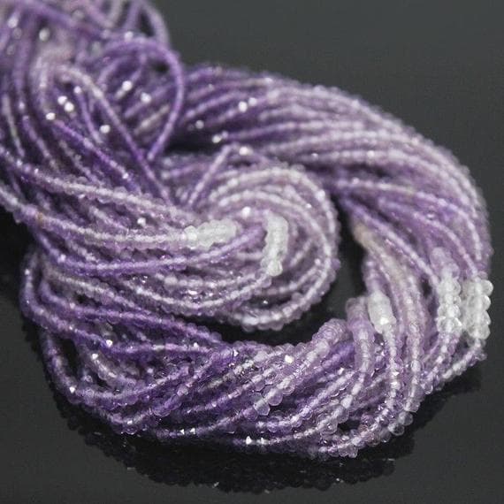 1 strand amethyst rondelle faceted 13'' long strand gemstone beads, jewelry supplies for jewelry making, bulk beads, for meditation jewellery for Reiki Healing  gemstone size 2mm