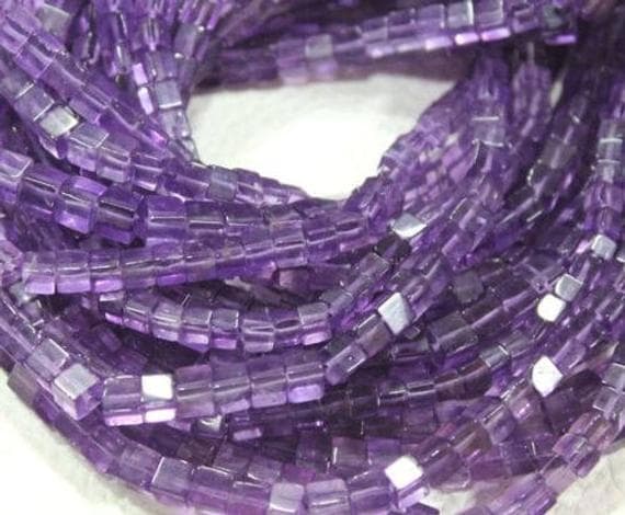 1 strand purple african amethyst heishi cube squresmooth 8'' long strand gemstone beads, jewelry supplies for jewelry making,  for meditation jewellery for Reiki Healing  gemstone 4mm to 5mm