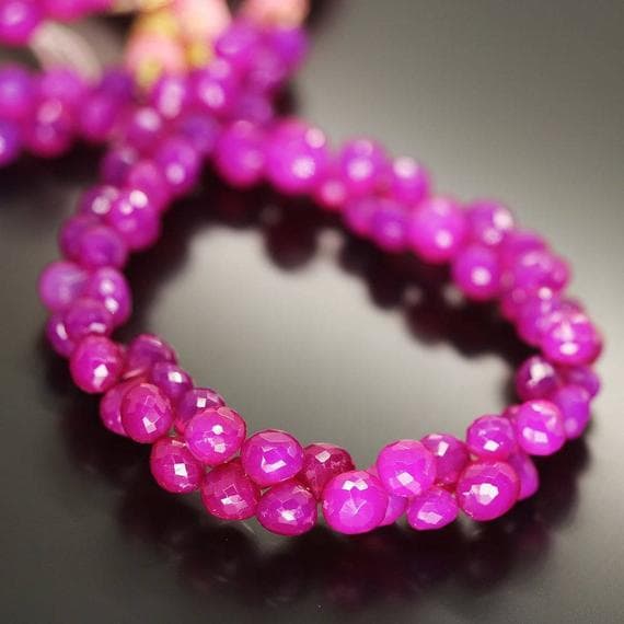 1 strand pink chalcedony onion drop faceted 9'' long strand gemstone beads, jewelry supplies for jewelry making, bulk beads, for meditation jewellery for Reiki Healing  gemstone 7mm