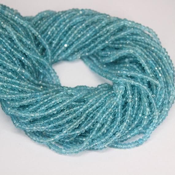 1 strand apatite rondelle faceted 13'' long strand gemstone beads, jewelry supplies for jewelry making, bulk beads, for meditation jewellery for Reiki Healing  gemstone size 3mm