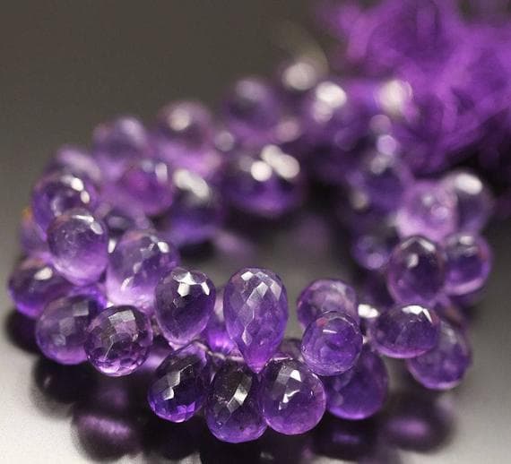 1 strand african purple amethyst tear drop faceted 5'' long strand gemstone beads, jewelry supplies for jewelry making,  for meditation jewellery for Reiki Healing  gemstone 12mm to 16mm