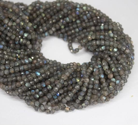1 strand blue fire labradorite round ball faceted 13'' long strand gemstone beads, jewelry supplies for jewelry making, bulk beads, for meditation jewellery for Reiki Healing  gemstone 3.5mm