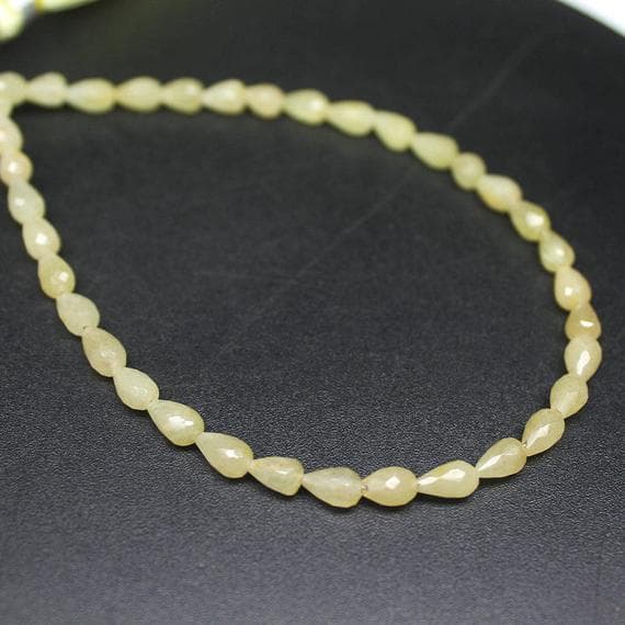 1 strand sapphire tear drop faceted 8'' long strand gemstone beads, jewelry supplies for jewelry making, bulk beads, for meditation jewellery for Reiki Healing  gemstone size 4mm to 6mm