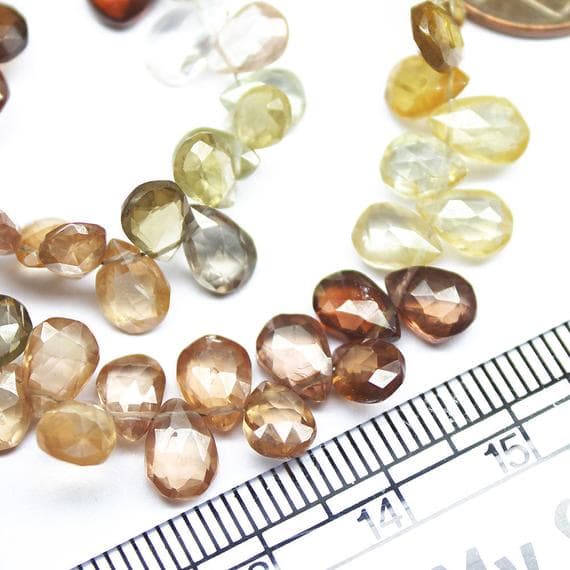 1 strand tundra sapphire pear drop faceted 9'' long strand gemstone beads, jewelry supplies for jewelry making, bulk beads, for meditation jewellery for Reiki Healing  gemstone 6mm