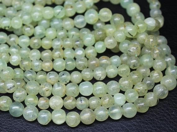1 strand prehnite round ball smooth 14'' long strand gemstone beads, jewelry supplies for jewelry making, bulk beads, for meditation jewellery for Reiki Healing  gemstone 7mm