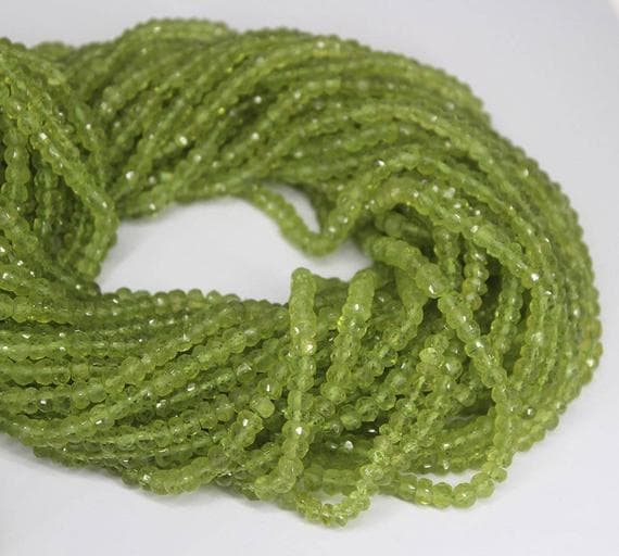 1 strand arizona peridot rondelle faceted 13'' long strand gemstone beads, jewelry supplies for jewelry making, bulk beads, for meditation jewellery for Reiki Healing  gemstone 4mm