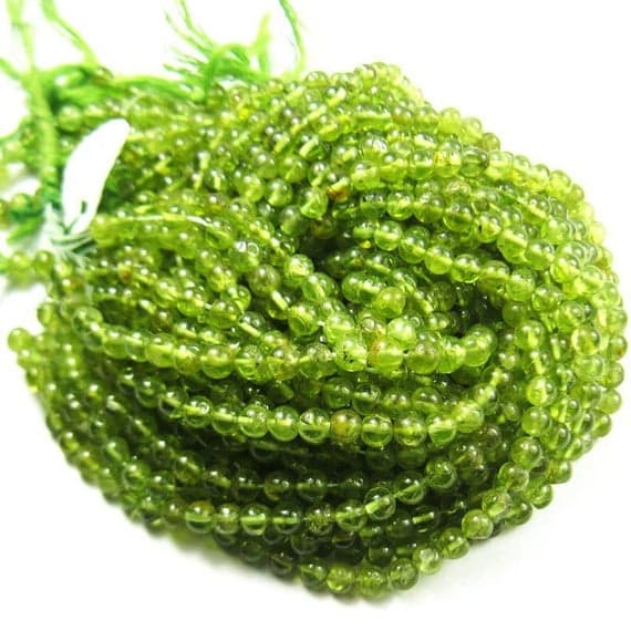 1 strand peridot round ball smooth 15'' long strand gemstone beads, jewelry supplies for jewelry making, bulk beads, for meditation jewellery for Reiki Healing  gemstone 5mm
