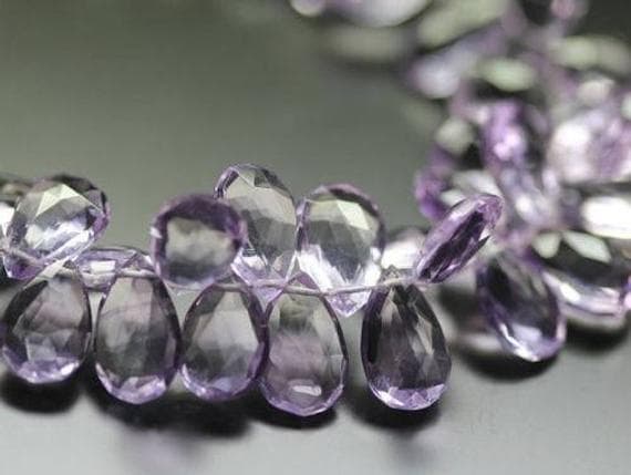 1 strand pink amethyst pear drop faceted 9'' long strand gemstone beads, jewelry supplies for jewelry making, bulk beads, for meditation jewellery for Reiki Healing  gemstone 11mm to 12mm