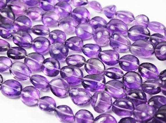 1 strand purple amethyst tumbled, freeform smooth 15'' long strand gemstone beads, jewelry supplies for jewelry making,  for meditation jewellery for Reiki Healing  gemstone 8mm to 12mm