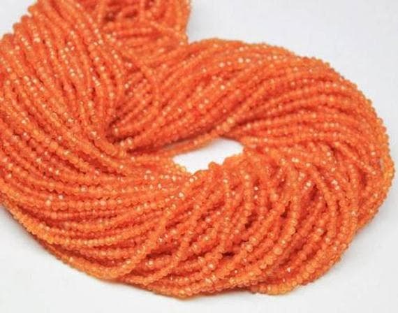 1 strand carnelian rondelle faceted 13'' long strand gemstone beads, jewelry supplies for jewelry making, bulk beads, for meditation jewellery for Reiki Healing  gemstone 2.5mm