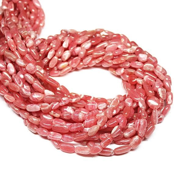 1 strand rhodonite tumbled freeform smooth 16'' long strand gemstone beads, jewelry supplies for jewelry making,  for meditation jewellery for Reiki Healing  gemstone size 7mm to 10mm