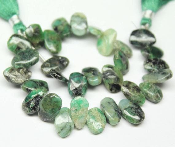 1 strand emerald tumbled freeform smooth 8'' long strand gemstone beads, jewelry supplies for jewelry making, bulk beads, for meditation jewellery for Reiki Healing  gemstone size 11mm to 13mm