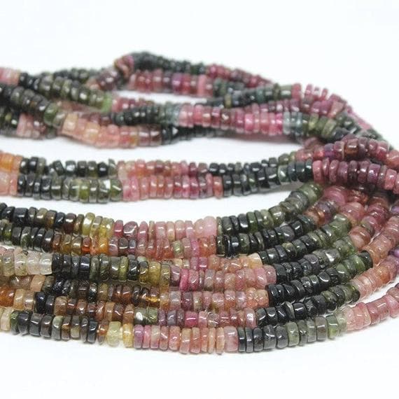 1 strand watermelon tourmaline  tyre smooth 14'' long strand gemstone beads, jewelry supplies for jewelry making,  for meditation jewellery for Reiki Healing  gemstone size 4mm to 5mm