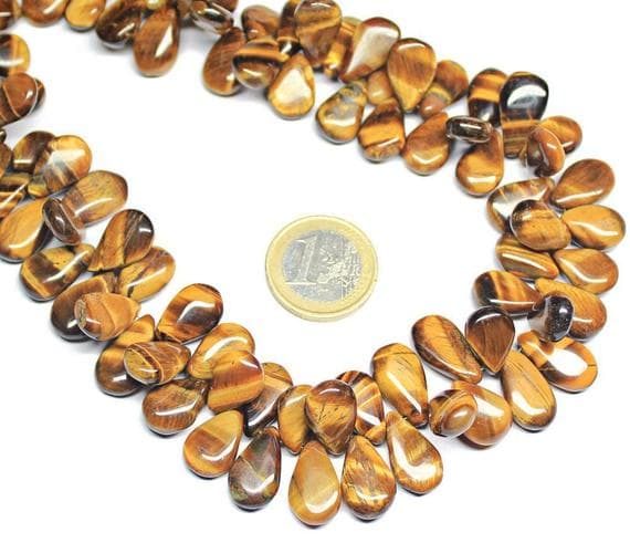 1 strand tiger eye pear drop smooth 9'' long strand gemstone beads, jewelry supplies for jewelry making, bulk beads, for meditation jewellery for Reiki Healing  gemstone 14mm to 20mm