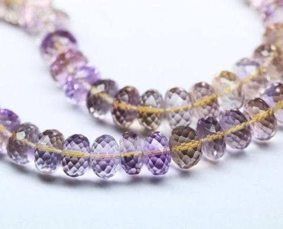 1 strand top quality ametrine rondelle faceted 8'' long strand gemstone beads, jewelry supplies for jewelry making, bulk beads, for meditation jewellery for Reiki Healing  gemstone 9mm