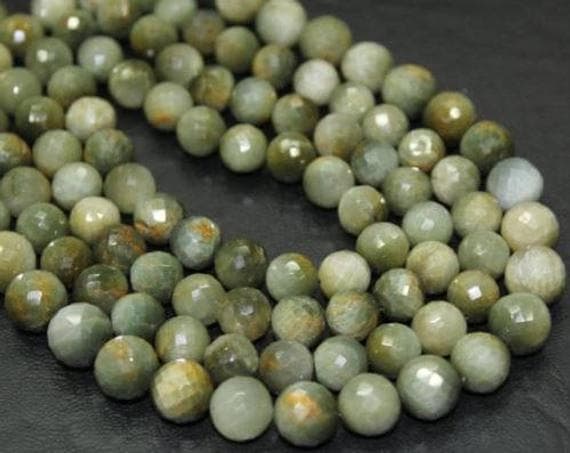 1 strand yellow cats eye round ball faceted 10'' long strand gemstone beads, jewelry supplies for jewelry making, bulk beads, for meditation jewellery for Reiki Healing  gemstone 9mm