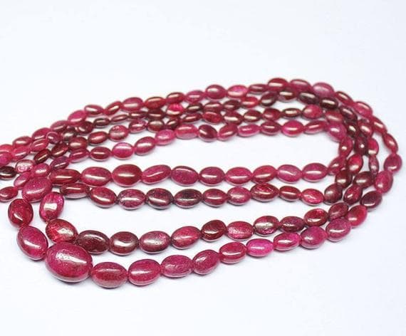 1 strand red ruby oval smooth 20'' long strand gemstone beads, jewelry supplies for jewelry making, bulk beads, for meditation jewellery for Reiki Healing  gemstone 5mm to 14mm
