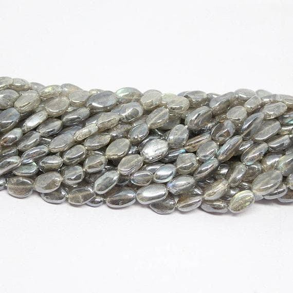 1 strand silver  labradorite oval smooth 13'' long strand gemstone beads, jewelry supplies for jewelry making, bulk beads, for meditation jewellery for Reiki Healing  gemstone 8mm