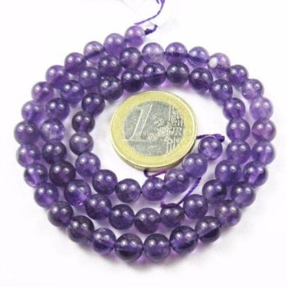 1 strand african amethyst round ball smooth 350 pieces strand gemstone beads, jewelry supplies for jewelry making, bulk beads, for meditation jewellery for Reiki Healing  gemstone 5mm