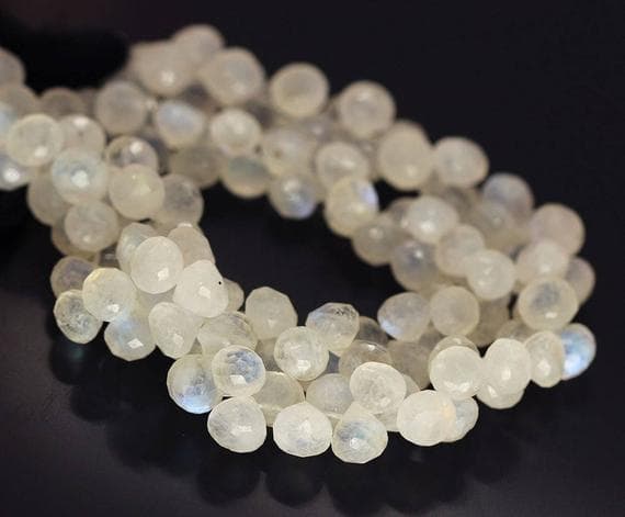 1 strand rainbow moonstone onion dropfaceted 8'' long strand gemstone beads, jewelry supplies for jewelry making, bulk beads, for meditation jewellery for Reiki Healing  gemstone 6mm to 7mm