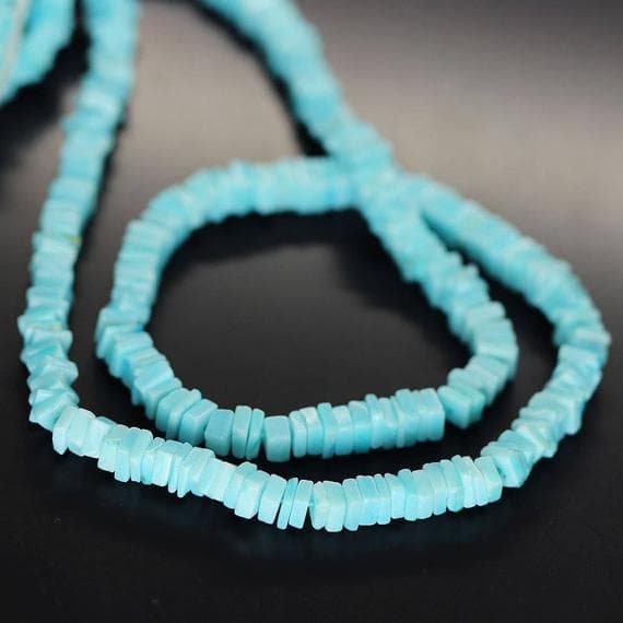 1 strand blue opal heishi cube squresmooth 16'' long strand gemstone beads, jewelry supplies for jewelry making, bulk beads, for meditation jewellery for Reiki Healing  gemstone 3mm to 4mm