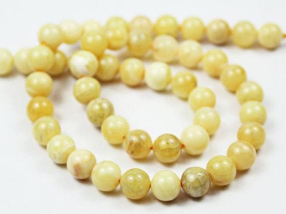 1 strand yellow opal round ball smooth 14'' long strand gemstone beads, jewelry supplies for jewelry making, bulk beads, for meditation jewellery for Reiki Healing  gemstone 10mm