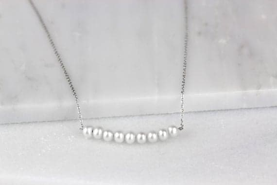 Pearl Bar Pendant, Bar Necklace, Pearl Jewelry, Pearl Necklace, Freshwater Pearl, Bar Pendant 6mm Code- WAR9065