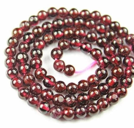 1 strand garnet round ball smooth 14'' long strand gemstone beads, jewelry supplies for jewelry making, bulk beads, for meditation jewellery for Reiki Healing  gemstone size 4mm