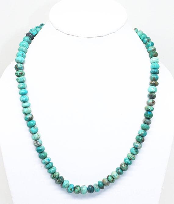 chrysocolla beads necklace rondelle smooth 18'' long strand gemstone beads, jewelry supplies for jewelry making, bulk beads, for meditation jewellery for Reiki Healing  gemstone 8mm