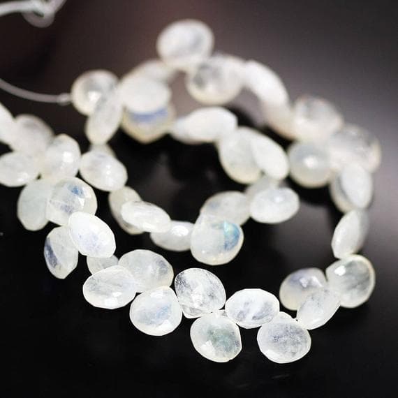 1 strand rainbow moonstone heart drop faceted 10'' long strand gemstone beads, jewelry supplies for jewelry making, bulk beads, for meditation jewellery for Reiki Healing  gemstone size 7mm