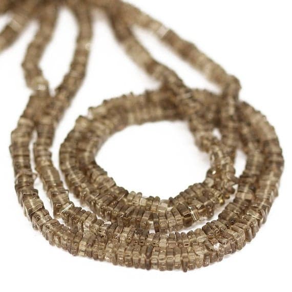 1 strand smocky quartz cube square smooth 16'' long strand gemstone beads, jewelry supplies for jewelry making, bulk beads, for meditation jewellery for Reiki Healing  gemstone size 4mm