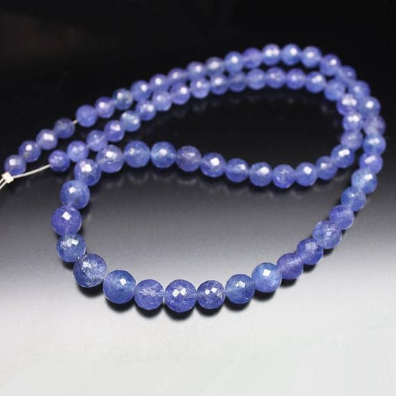 1 strand blue tanzanite round ball faceted 8'' long strand gemstone beads, jewelry supplies for jewelry making, bulk beads, for meditation jewellery for Reiki Healing  gemstone 5mm to 8mm